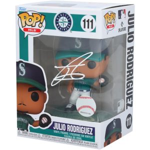 Julio Rodriguez Seattle Mariners Autographed Fielding Funko Pop! Vinyl Figurine