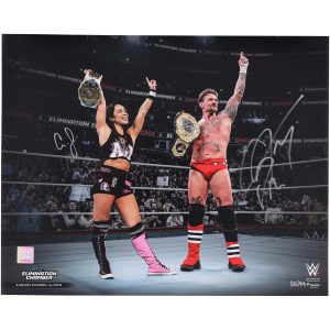 CM Punk & AJ Lee CM Punk Autographed 16" x 20" Dual Spotlight Photograph - Limited Edition of 99