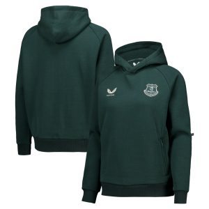Everton Castore Players Off Pitch Hoodie - Dark Green - Womens
