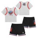 Toddler Mitchell & Ness  White/Black Cody Rhodes Play by Place Two-Pack T-Shirt & Shorts Set
