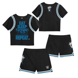 Toddler Mitchell & Ness  Black Jey Uso Play by Place Two-Pack T-Shirt & Shorts Set