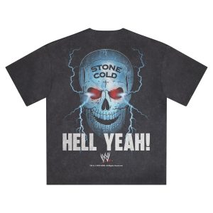 Men's  Black "Stone Cold" Steve Austin Boxy Electric T-Shirt