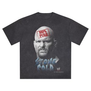 Men's  Black "Stone Cold" Steve Austin Boxy Pure T-Shirt