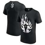 Men's Black Seth Rollins Flames T-Shirt