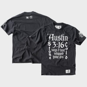 Men's Roots of Fight  Black "Stone Cold" Steve Austin '96 Midweight T-Shirt