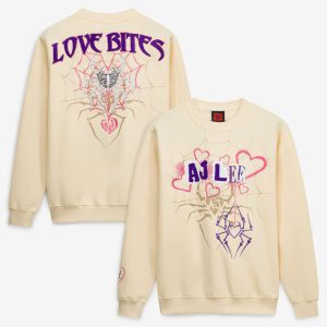 AJ Lee Love Bites Crew Sweatshirt - Bone