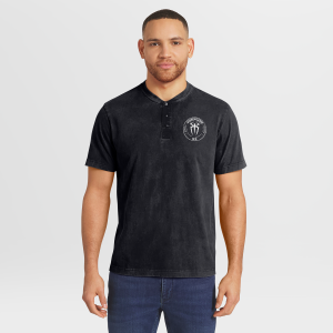 Men's Darius Rucker Collection by Fanatics Black Roman Reigns Washed Henley T-Shirt