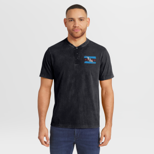 Men's Darius Rucker Collection by Fanatics Black CM Punk Washed Henley T-Shirt