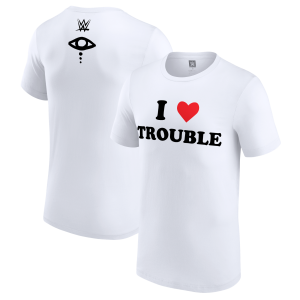 Men's White Liv Morgan I Love Trouble T-Shirt