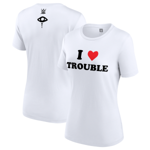 Women's White Liv Morgan I Love Trouble T-Shirt
