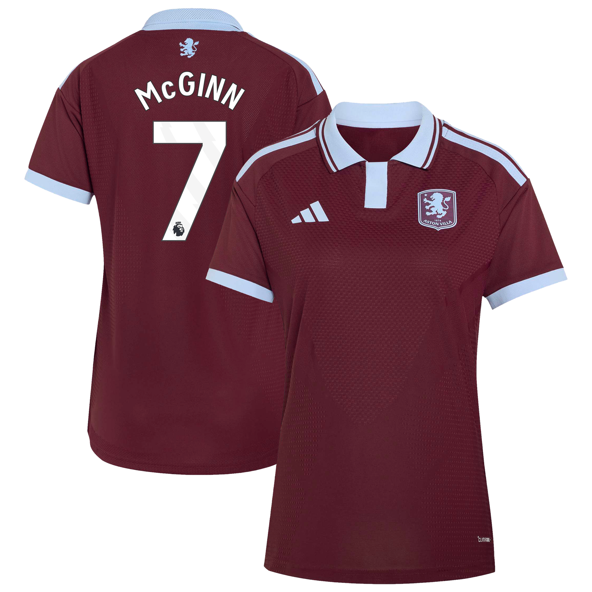 Aston Villa adidas Home Authentic Shirt 2026-27 – Womens with McGinn 7 printing Aston Villa adidas Home Authentic Shirt 2026-27 - Womens with McGinn 7 printing