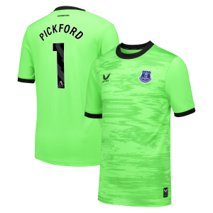 Everton Castore Home Goalkeeper Shirt 2026-27 - Kids with Pickford 1 printing
