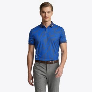 BMW PGA Championship J.Lindeberg Tour Tech Print Polo - Blue