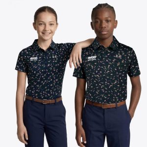 Amgen Irish Open Under Armour Print Polo Shirt - Black - Junior