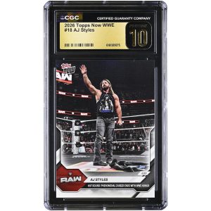 AJ Styles WWE 2026 Topps Now WWE HOF Bound: Phenomenal Career Ends with WWE Honor #18 CGC Authenticated PRISTINE 10 Card