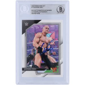 Giovanni Vinci WWE Autographed 2022 Panini NXT #7 Beckett Fanatics Witnessed Authenticated Card