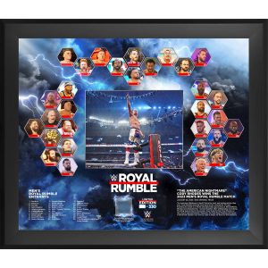 Cody Rhodes WWE Framed 20" x 24" 2023 Royal Rumble Men's Match Collage with a Piece of Match-Used Canvas - Limited Edition of 330